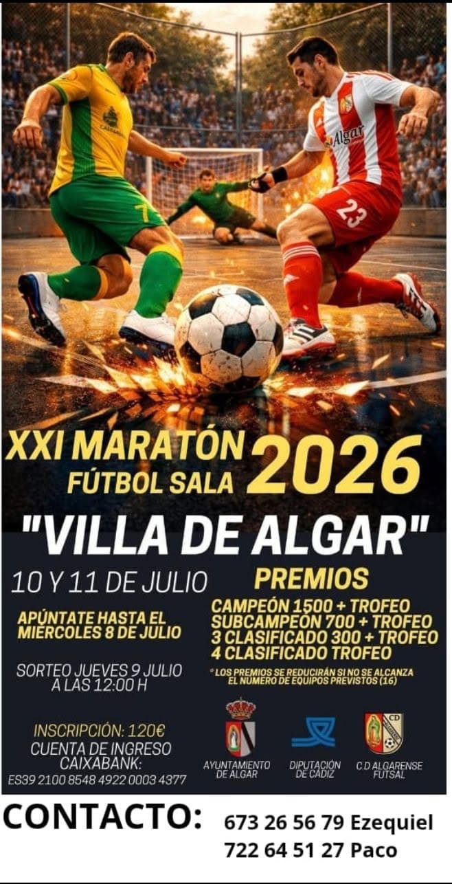 XXI Maratón Fútbol Sala "Villa de Algar" 2026