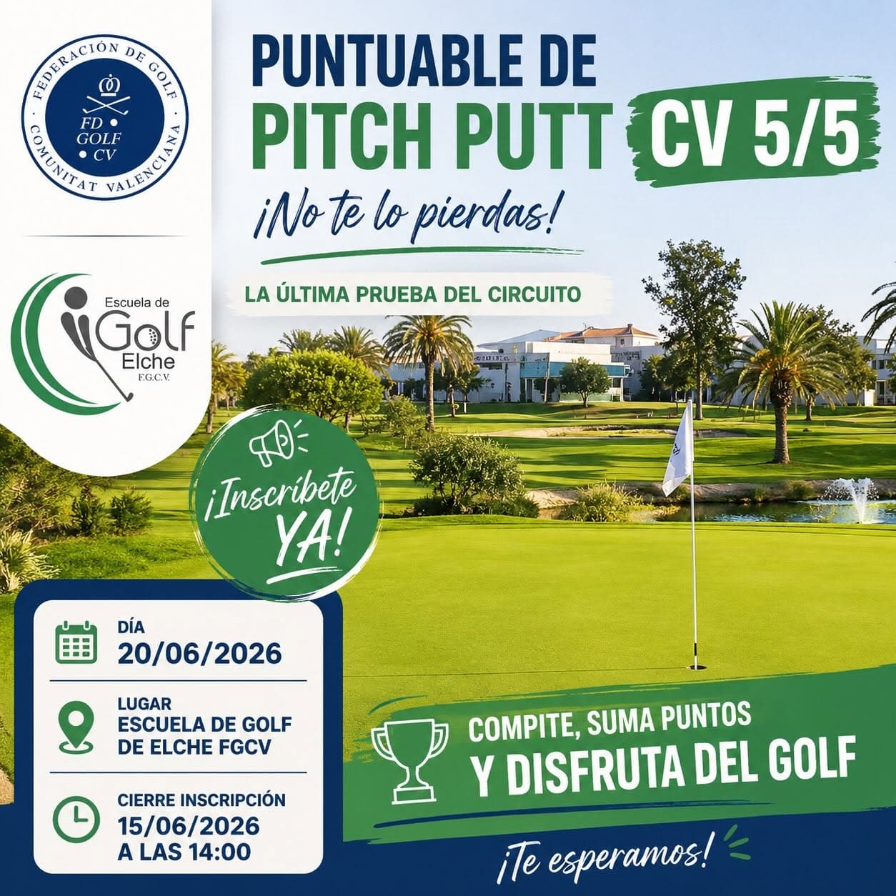 Torneo Aficionado de Golf en Elche — Puntuable de Pitch Putt CV 5/5