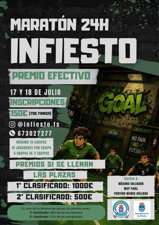 Torneo Aficionado de Futbol sala en Infiesto — Maratón 24H Infiesto