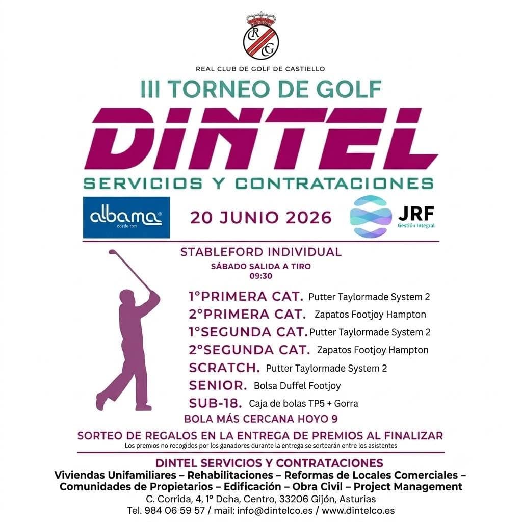 Torneo Aficionado de Golf en Gijón — III Torneo de Golf Dintel